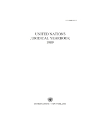 Cover image: United Nations Juridical Yearbook 1989 9789211336276