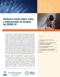 Imagen de portada: Violencia contra niñas, niños y adolescentes en tiempos de COVID-19 9789214030676
