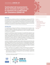 Cover image: Continuidad del levantamiento de las encuestas de hogares tras la coyuntura de la enfermedad por coronavirus (COVID-19) 9789214030683
