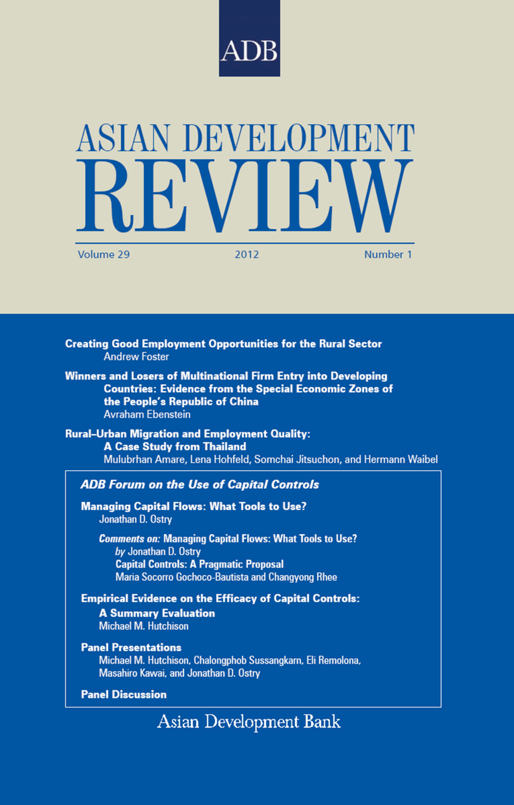Asian Development Review 1st Edition