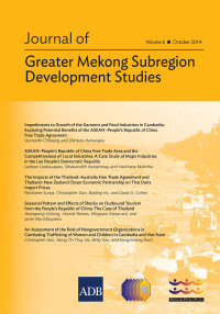 Imagen de portada: Journal of Greater Mekong Subregion Development Studies October 2014 9789292574499