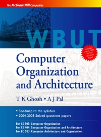 Cover image: Computer Organization and Architecture (WBUT Series) 9780070083332