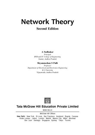 Cover image: NETWORK THEORY FOR JNTU-(ANANTAPUR) EXP 2nd edition 9781259004520