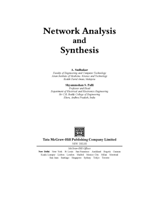 Cover image: Network Analysis And Synthesis Exp 9780070583634