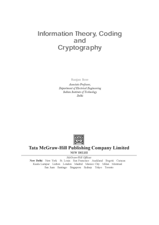 Titelbild: Info Theory Coding & Cryptography Exp 9789339216504