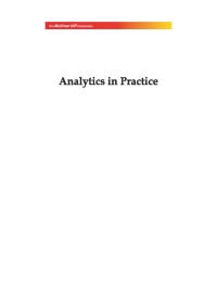 Omslagafbeelding: ANALYTICS IN PRACTICE - EXP 9780070707061