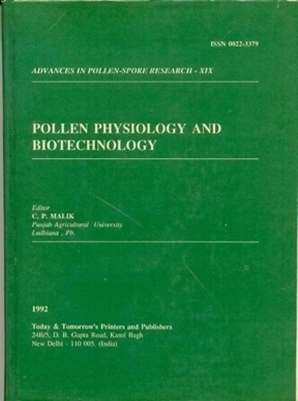 Advances in Pollen-Spore Research: Pollen Physiology and Biotechnology