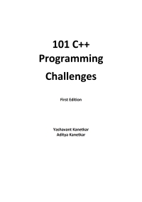 Cover image: 101 Challenges In C++ Programming 1st edition 9789386551597
