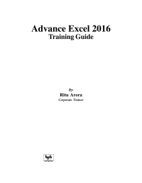 Imagen de portada: Advance Excel 2016 1st edition 9789386551825