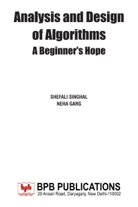 表紙画像: Analysis and Design of Algorithms 1st edition 9789386551894