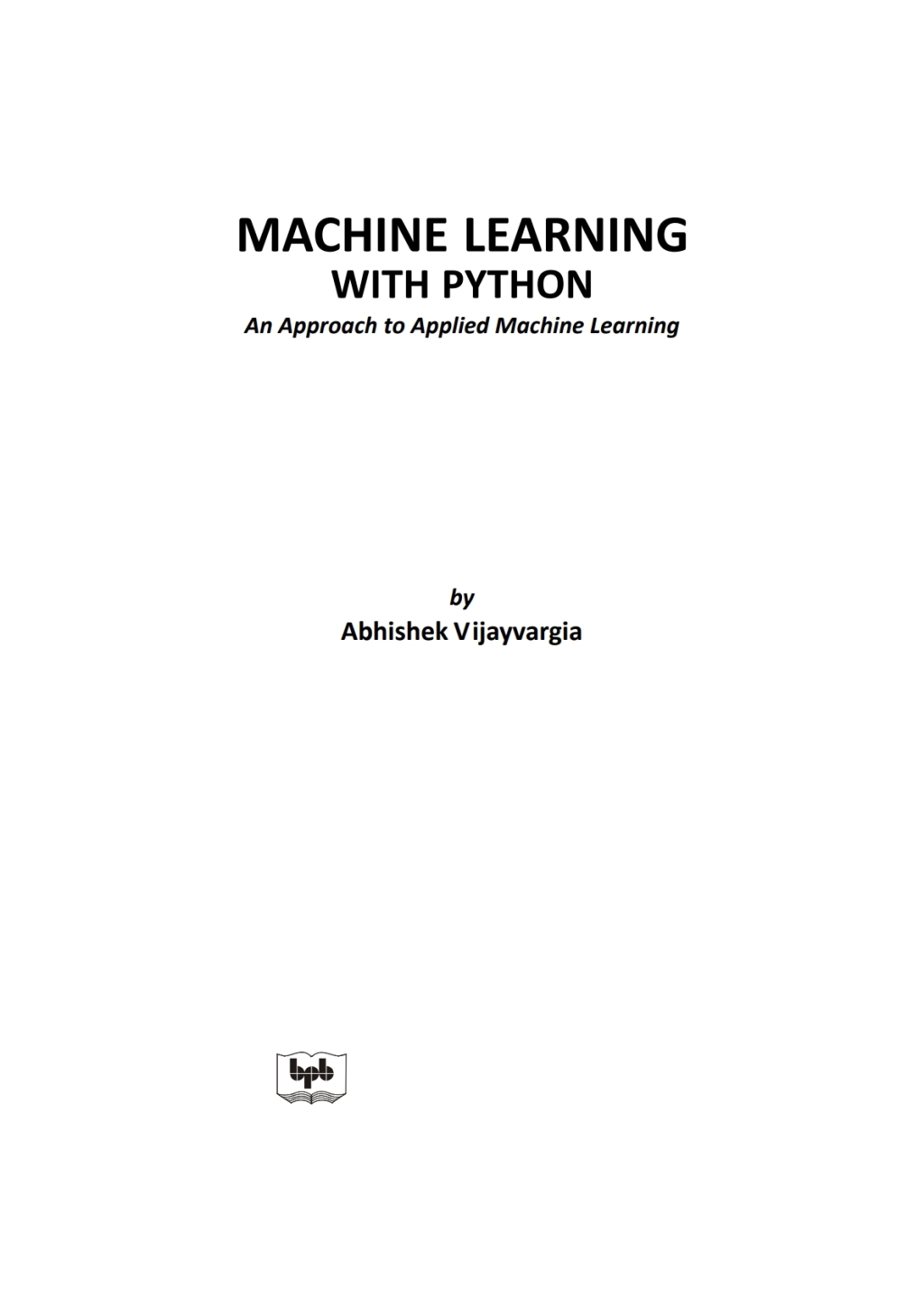 Machine Learning with Python - 1st Edition (eBook)