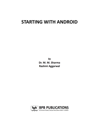 صورة الغلاف: Starting with Android 1st edition 9789386551955