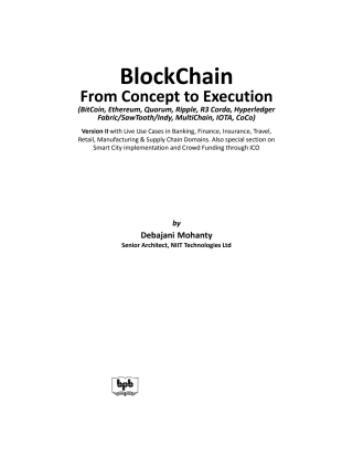 Cover image: Blockchain From Concept to Execution 1st edition 9789387284180