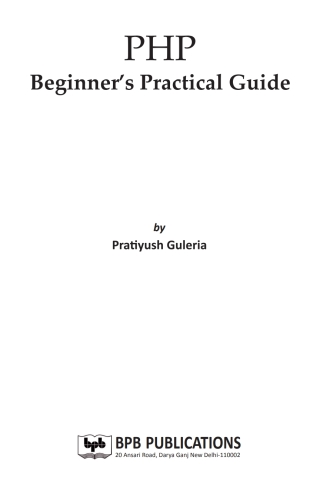 Cover image: PHP 1st edition 9789387284203