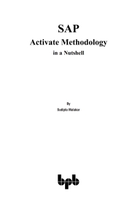 Cover image: SAP 
: Activate Methodology in a Nutshell 1st edition 9789388176873