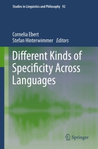 Titelbild: Different Kinds of Specificity Across Languages 9789400753099