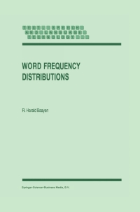 表紙画像: Word Frequency Distributions 9780792370178