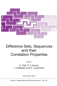 Titelbild: Difference Sets, Sequences and their Correlation Properties 1st edition 9780792359586