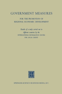 Cover image: Government Measures for the Promotion of Regional Economic Development 9789401184250