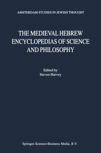 Cover image: The Medieval Hebrew Encyclopedias of Science and Philosophy 1st edition 9780792362425