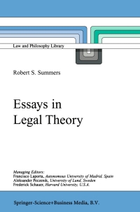 صورة الغلاف: Essays in Legal Theory 9780792363675