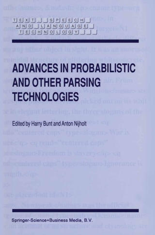 Titelbild: Advances in Probabilistic and Other Parsing Technologies 1st edition 9789048155798