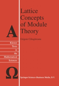 Titelbild: Lattice Concepts of Module Theory 9780792364887