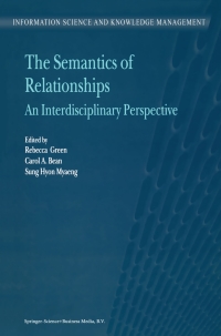 Cover image: The Semantics of Relationships 1st edition 9781402005688