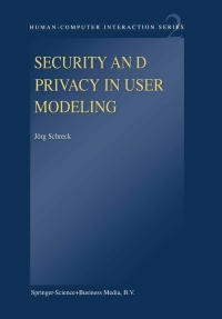 Immagine di copertina: Security and Privacy in User Modeling 9781402011306
