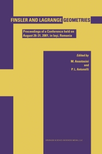 Cover image: Finsler and Lagrange Geometries 1st edition 9781402013904