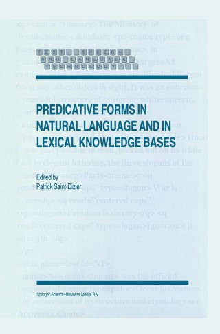 Imagen de portada: Predicative Forms in Natural Language and in Lexical Knowledge Bases 1st edition 9780792354994