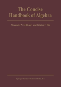 Cover image: The Concise Handbook of Algebra 9780792370727