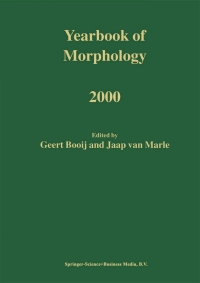 Imagen de portada: Yearbook of Morphology 2000 1st edition 9780792370826