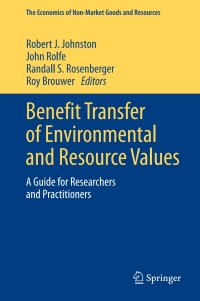 Cover image: Benefit Transfer of Environmental and Resource Values 9789401799294