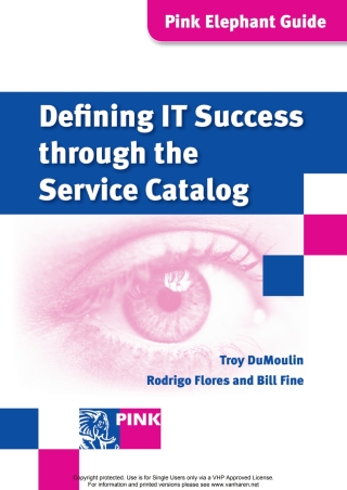 Cover image: Defining IT Success Through The Service Catalog 1st edition 9789077212967