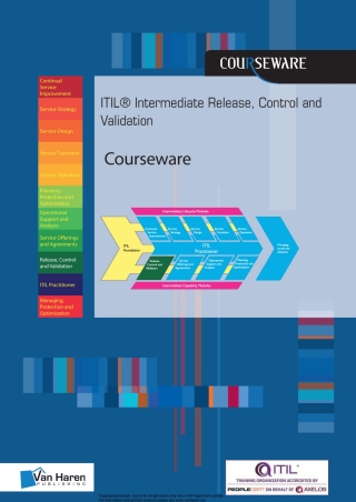 Imagen de portada: ITIL® Intermediate Release, Control and Validation Courseware 1st edition 9789401801454