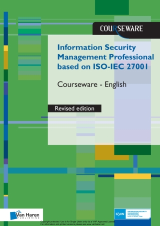 Titelbild: Information Security Management Professional based on ISO/IEC 27001 Courseware revised Edition– English 1st edition 9789401803656