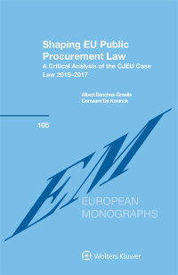 Titelbild: Shaping EU Public Procurement Law 9789403501604