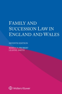 Cover image: Family and Succession Law in England and Wales 7th edition 9789403547176