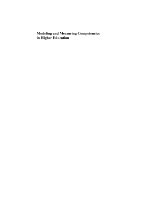Titelbild: Modeling and Measuring Competencies in Higher Education 9789460918674