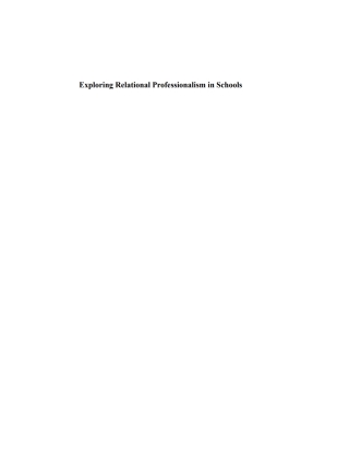 Imagen de portada: Exploring Relational Professionalism in Schools 9789462092488