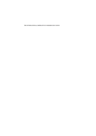 Imagen de portada: The International Imperative in Higher Education 9789462093386