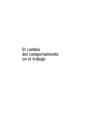 Cover image: Cambio del comportamiento en el trabajo, El 1st edition 9789506416225