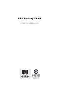 Imagen de portada: Letras ajenas. Ensayos literarios 1st edition 9789586190213