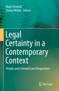 Cover image: Legal Certainty in a Contemporary Context 9789811001123