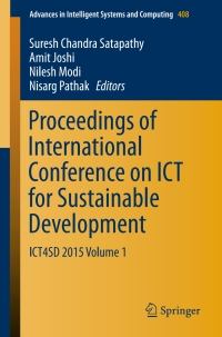 Cover image: Proceedings of International Conference on ICT for Sustainable Development 9789811001277