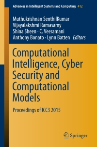 Omslagafbeelding: Computational Intelligence, Cyber Security and Computational Models 9789811002502