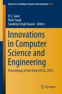 Omslagafbeelding: Innovations in Computer Science and Engineering 9789811004179