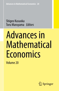 Imagen de portada: Advances in Mathematical Economics Volume 20 9789811004759
