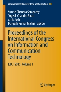 Cover image: Proceedings of the International Congress on Information and Communication Technology 9789811007668